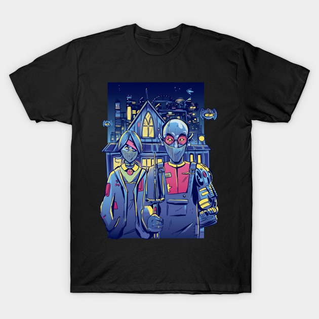 CYBERPUNK COUPLE IN CITY T-Shirt by madeinchorley